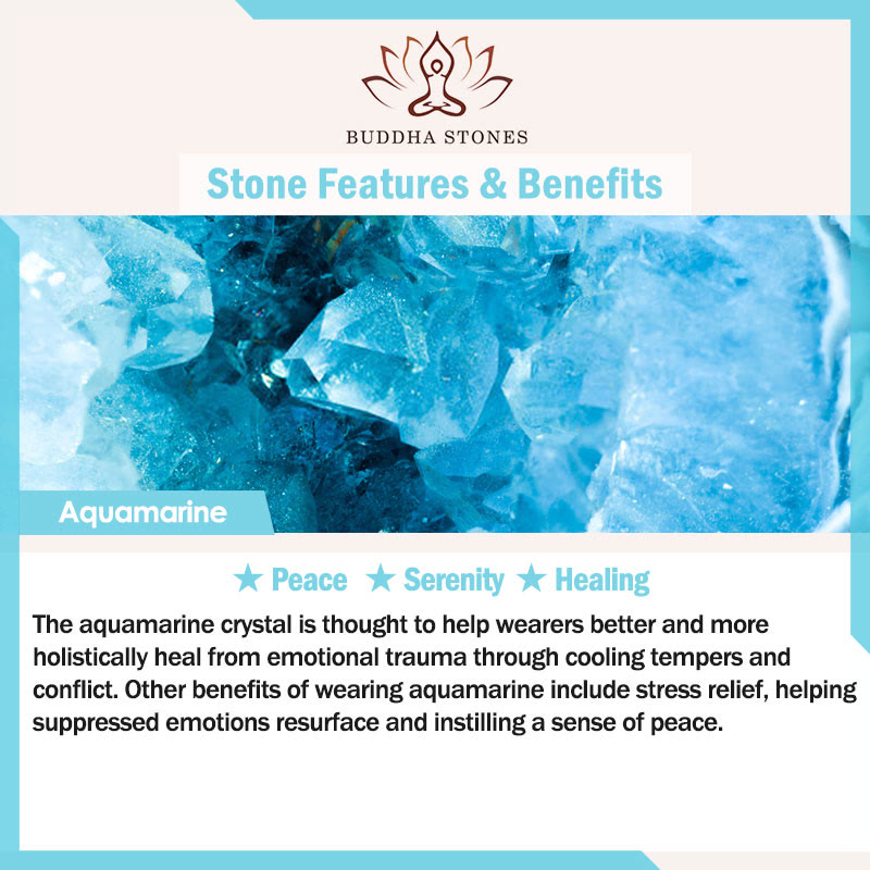 Buddha Stones Natural Strawberry Quartz Crystal Aquamarine Fortune Brand Love Bracelet Bracelet BS 2