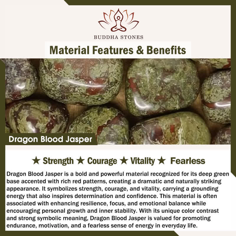 Buddha Stones Bloodstone Strength Bracelet Bracelet BS 1